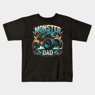 Monster Truck Dad Of The Birthday Boy Monster Truck Kids T-Shirt